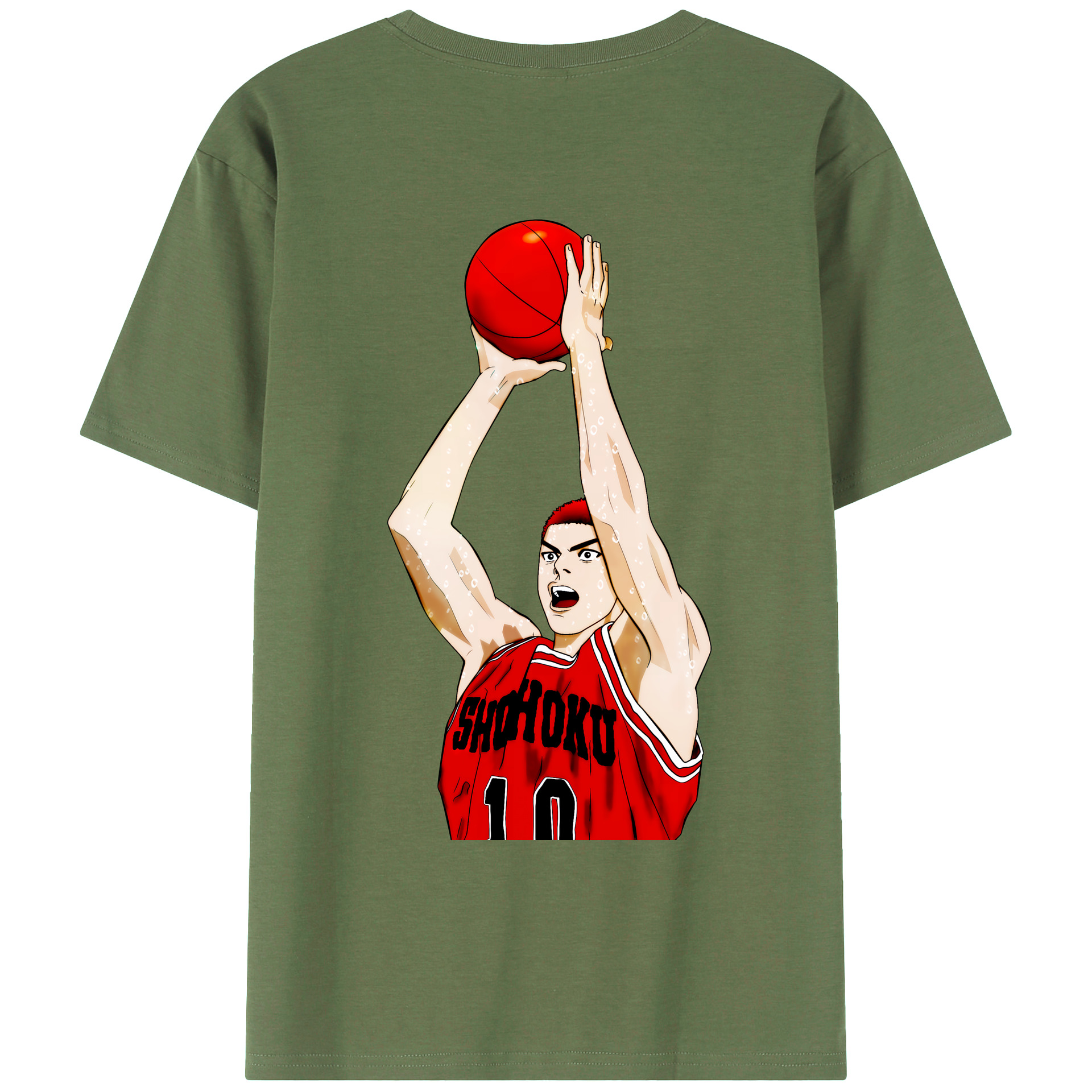 （画像用） SLAM DUNK／スラムダンク 綿100％ メンズ半袖Tシャツ（バックプリント） 通気性